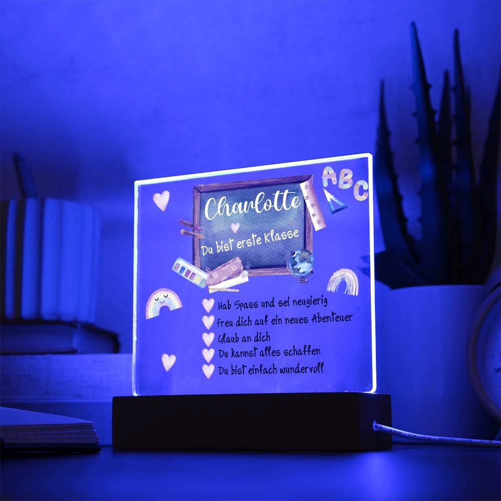 Personalisiertes Geschenk Zum Schulanfang - Acrylic Square Plaque