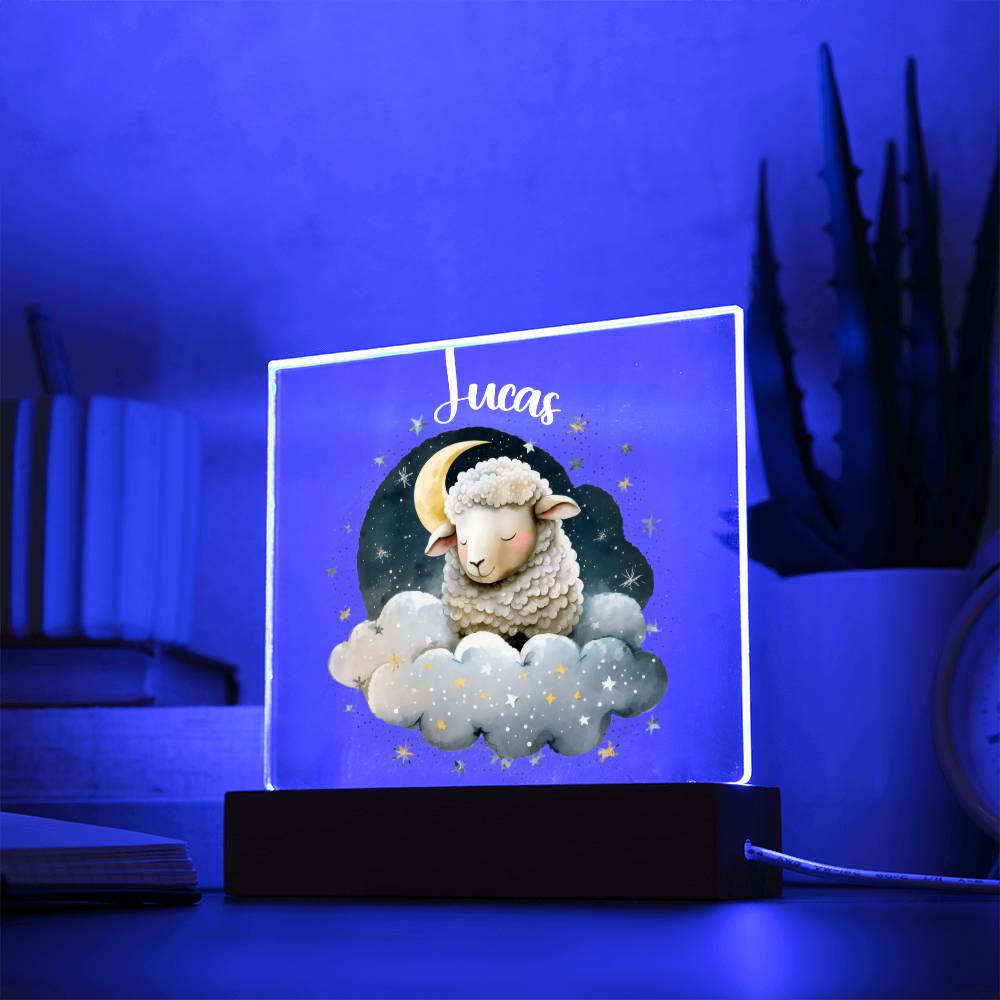 Night Light Personalized With Name - Acrylic Square Plaque