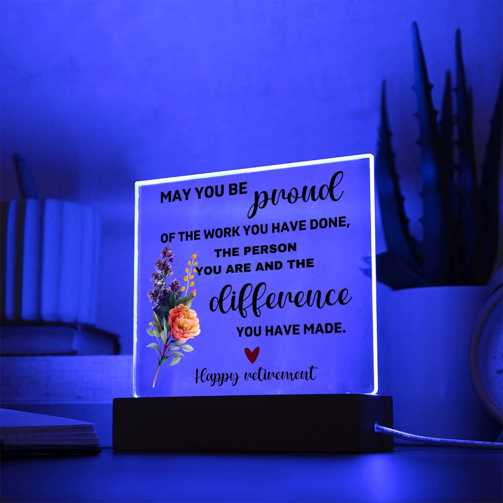 Happy Retirement - Acrylic Square Plaque