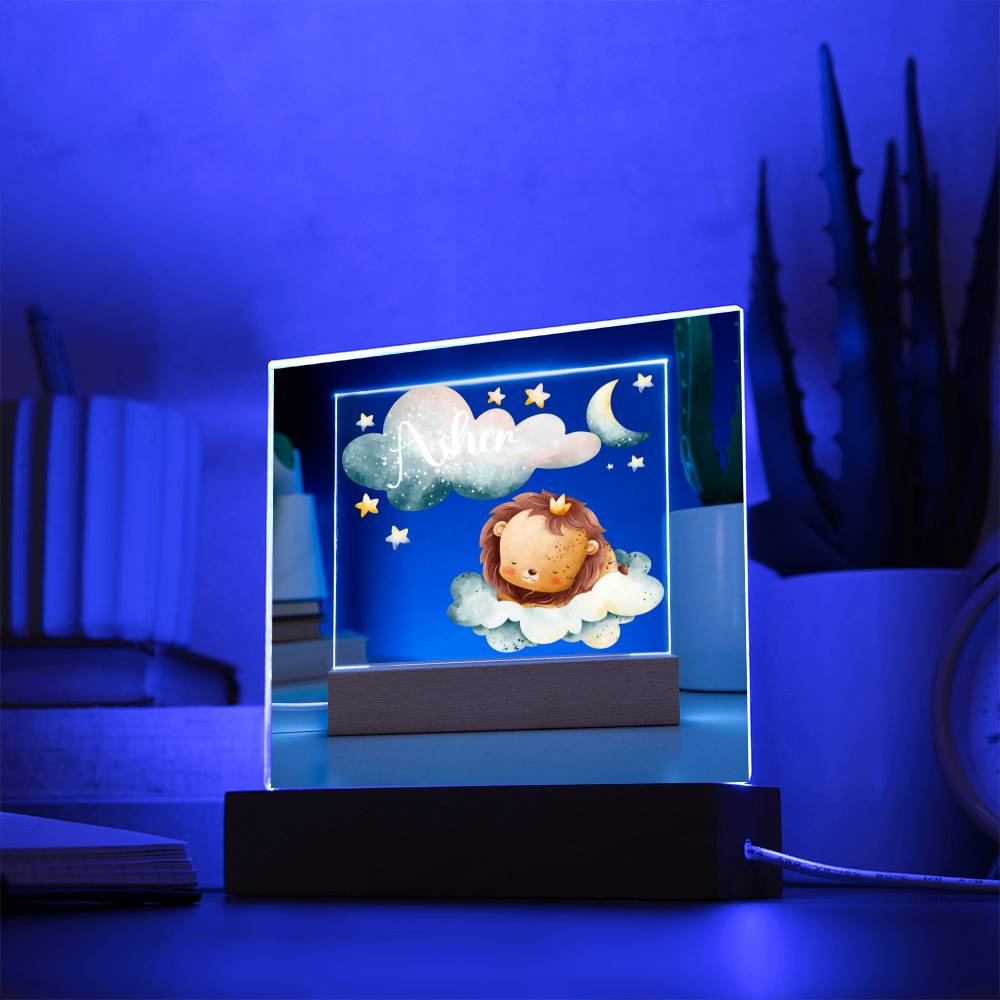 Night Light Personalized With Name - Acrylic Square Plaque