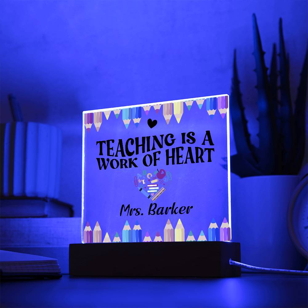 Teacher Square Acrylic Plaque 11