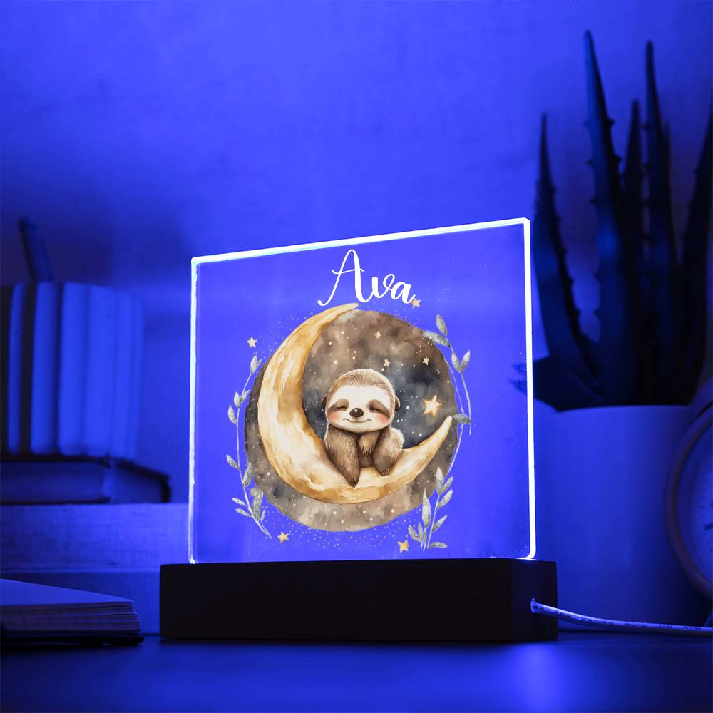 Night Light Personalized With Name - Acrylic Square Plaque