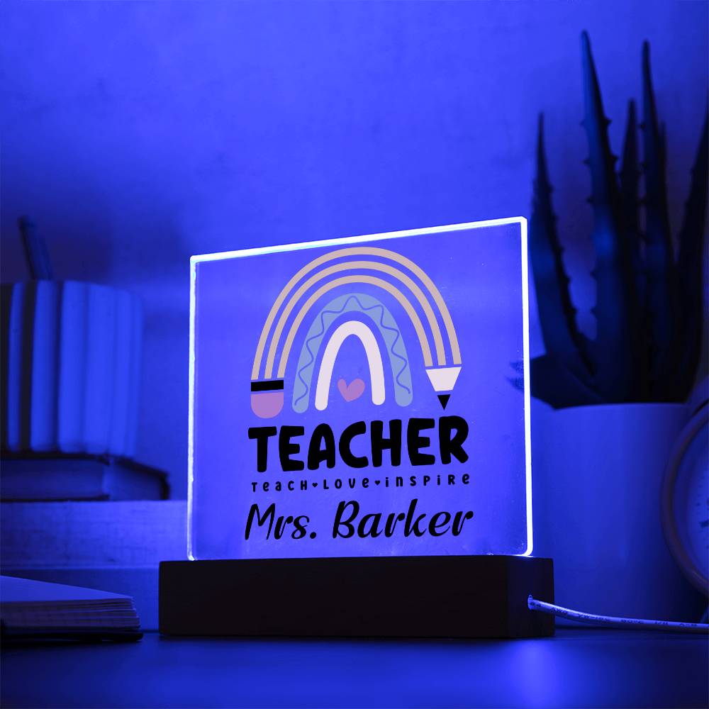 Teacher Square Acrylic Plaque 4