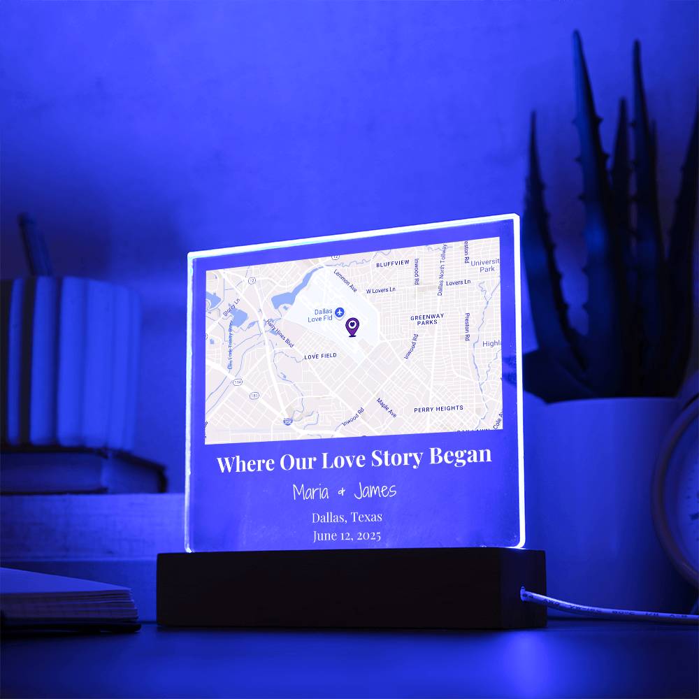 Acrylic Plaque Maps White