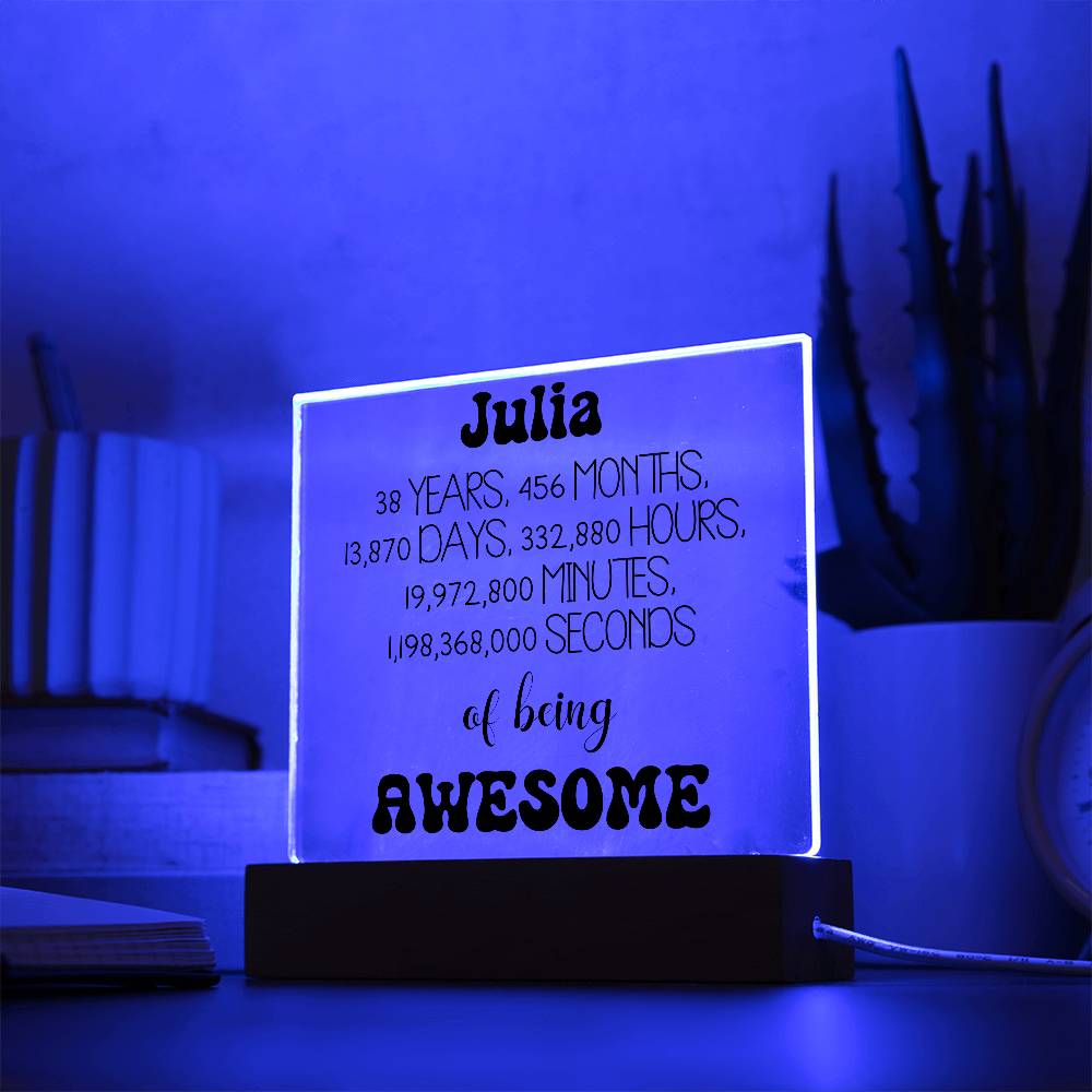Happy 38th Birthday Personalized Gift Acrylic Plaque