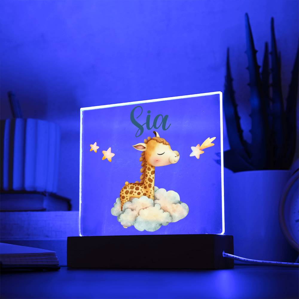 Nachtlicht Personalisiert Mit Namen - Acrylic Square Plaque