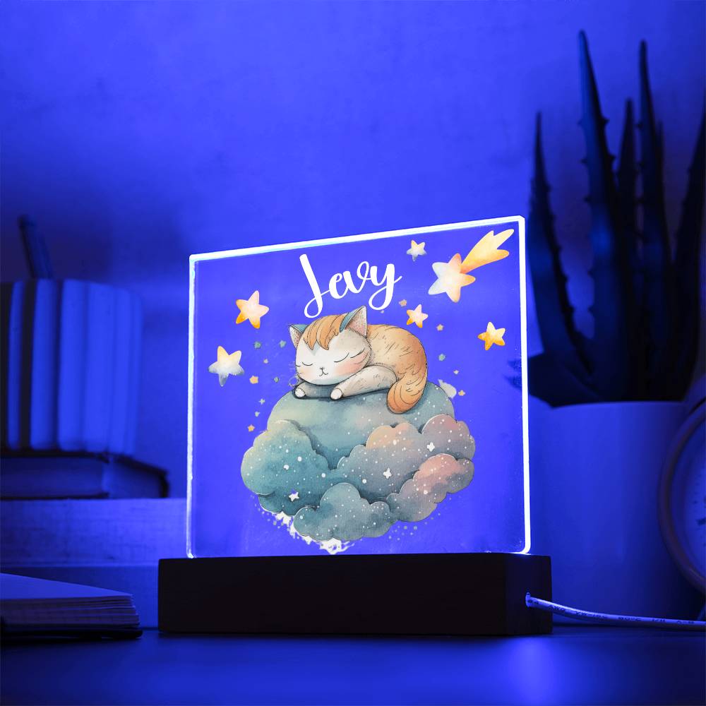 Night Light Personalized With Name - Acrylic Square Plaque