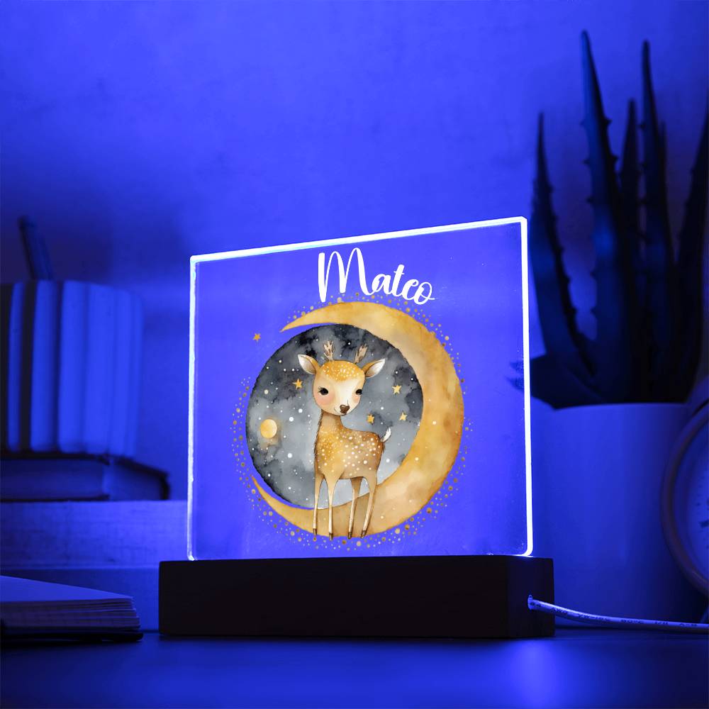 Night Light Personalized With Name - Acrylic Square Plaque