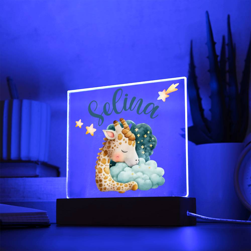 Nachtlicht Personalisiert Mit Namen - Acrylic Square Plaque