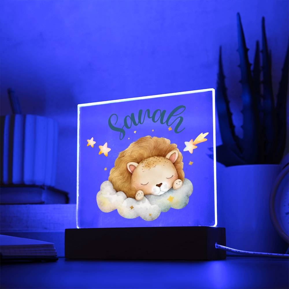 Nachtlicht Personalisiert Mit Namen - Acrylic Square Plaque