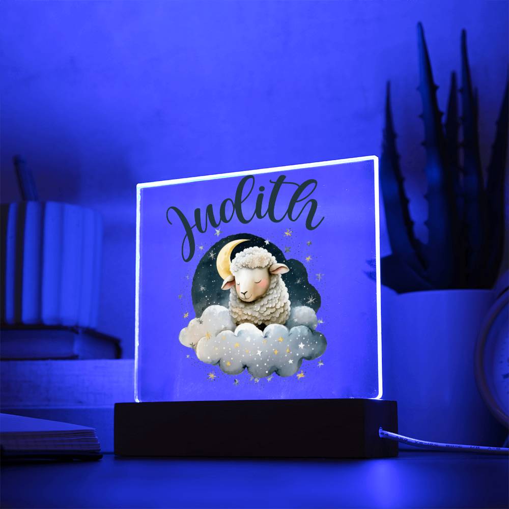 Nachtlicht Personalisiert Mit Namen - Acrylic Square Plaque