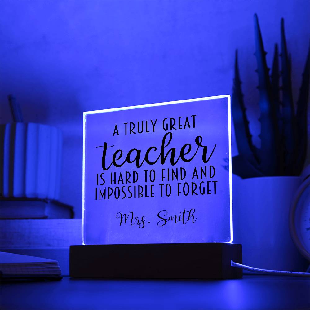 Teacher Square Acrylic Plaque 18