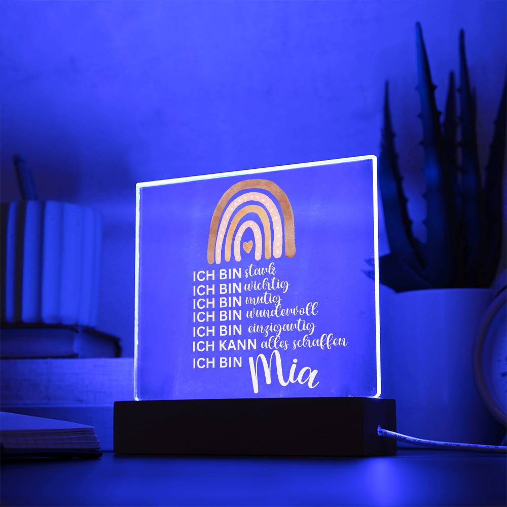Personalisiertes Acryl LED Licht Mit Namen - Acrylic Square Plaque