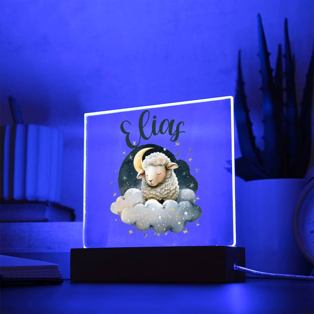 Night Light Personalized With Name - Acrylic Square Plaque