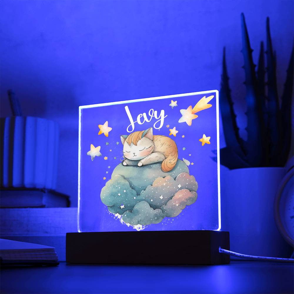 Night Light Personalized With Name - Acrylic Square Plaque