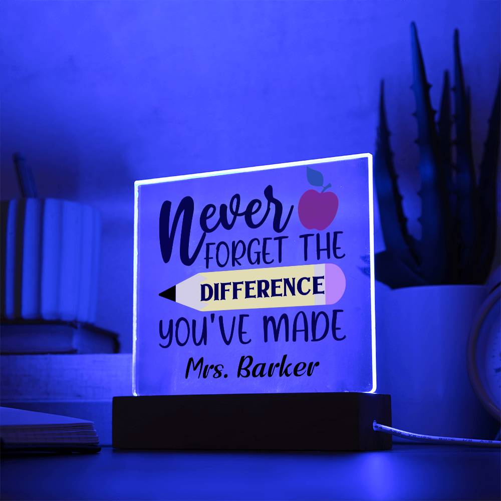 Teacher Square Acrylic Plaque 5