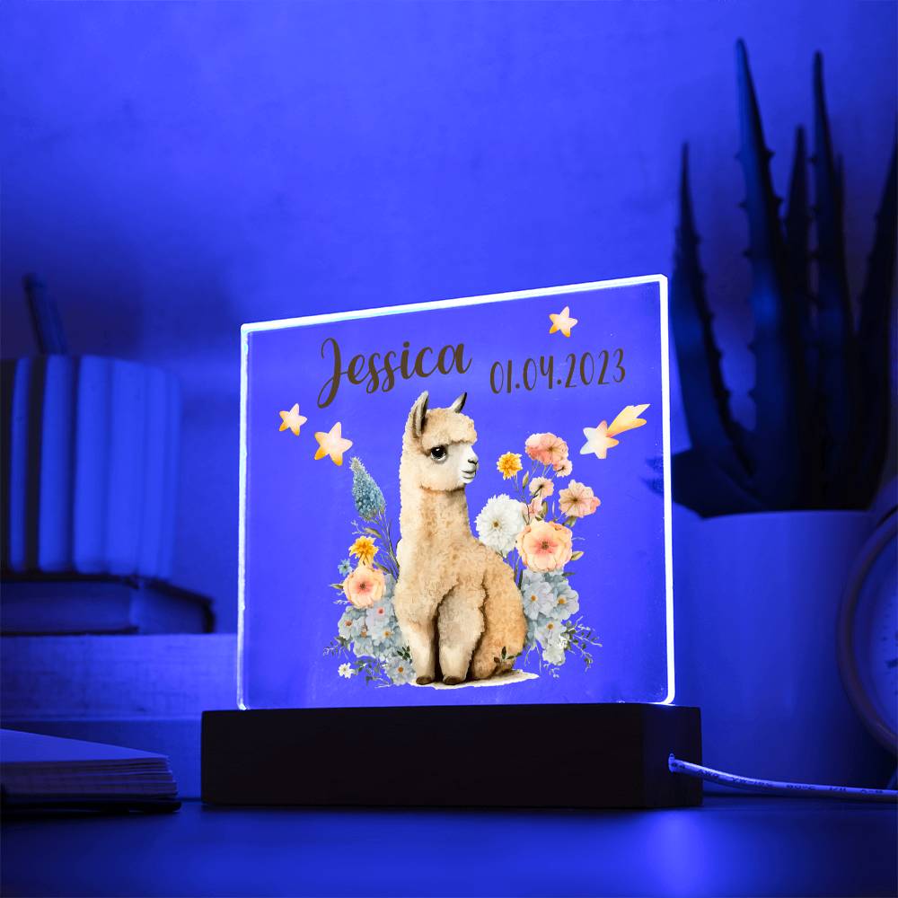 Nachtlicht Personalisiert Mit Namen - Acrylic Square Plaque