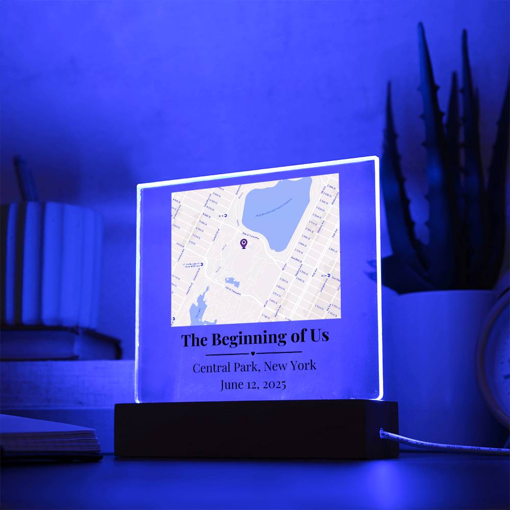 Personalized Where We Met Map Acrylic Plaque Central Park NY 2