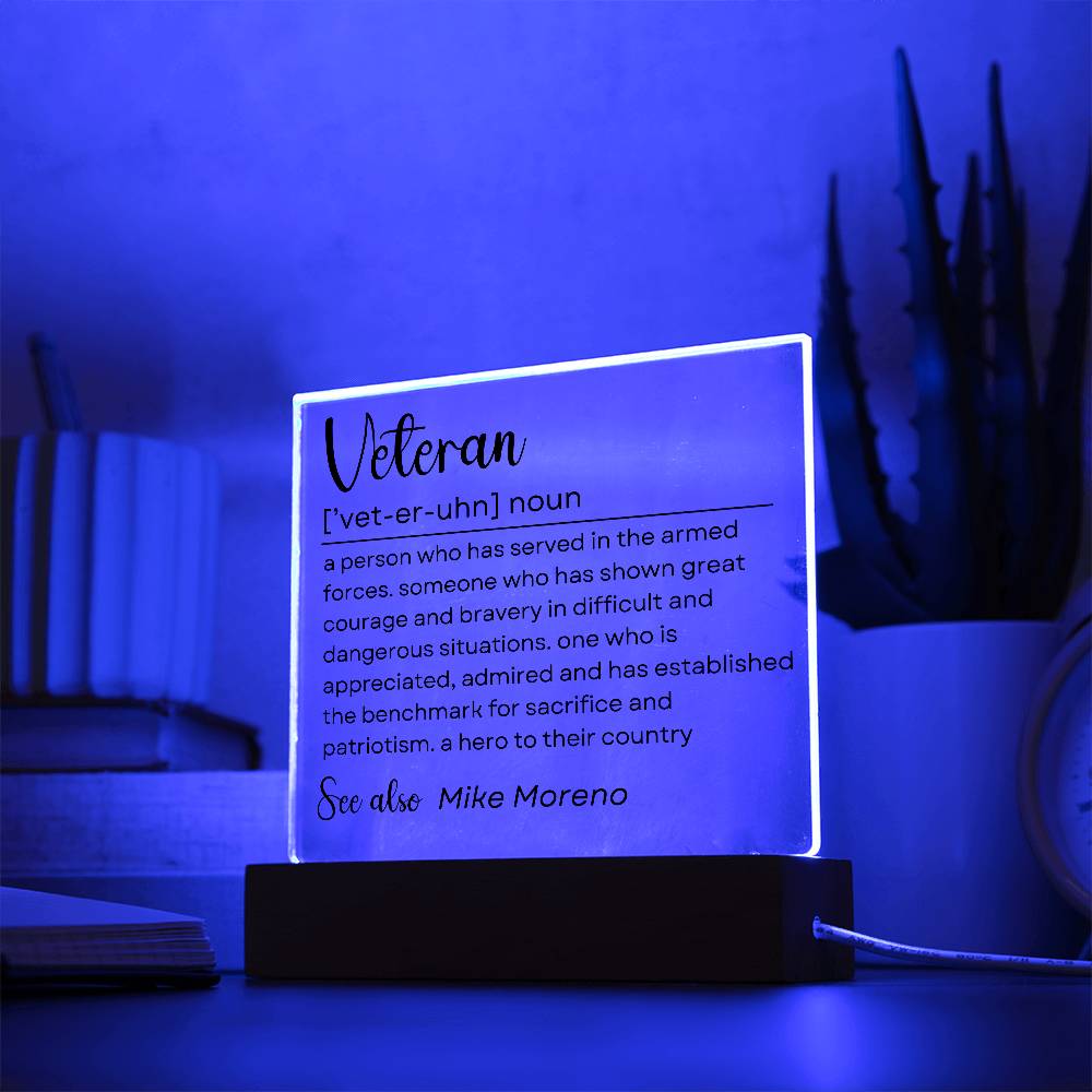 Personalized Veteran Definition 1 - Acrylic Square Plaque