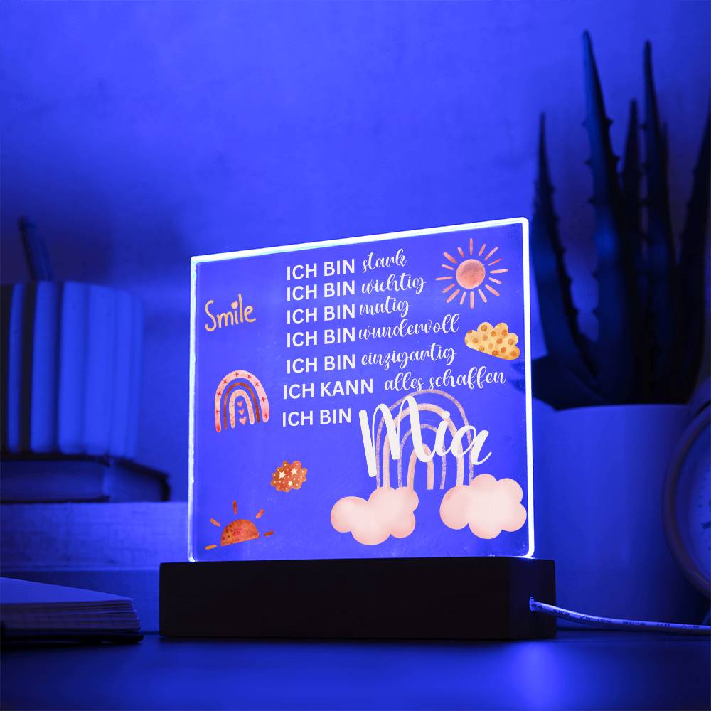 Personalisiertes Acryl LED Licht Mit Namen - Acrylic Square Plaque