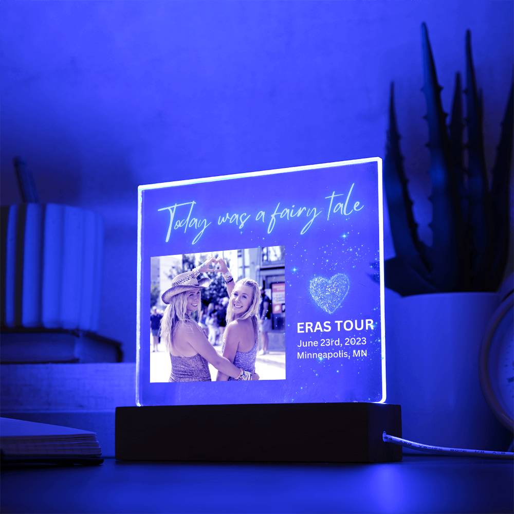 Eras Tour - Today Was A Fairy Tale - Acrylic Square Plaque(White Text)