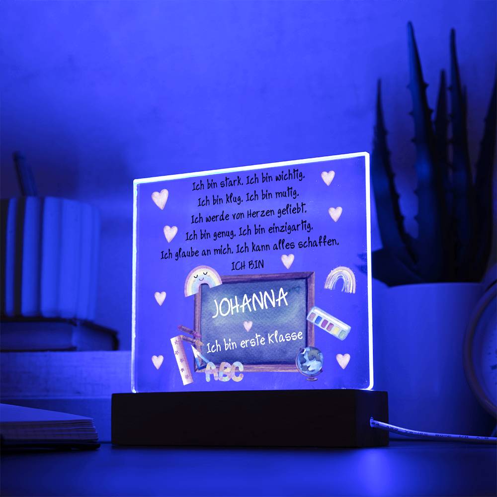 Personalisiertes Geschenk Zum Schulanfang - Acrylic Square Plaque