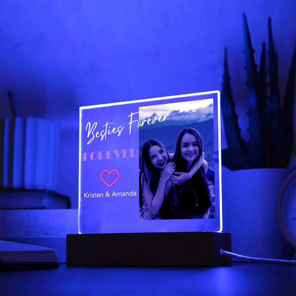 Best Friends Forever 2 - Acrylic Square Plaque (white)