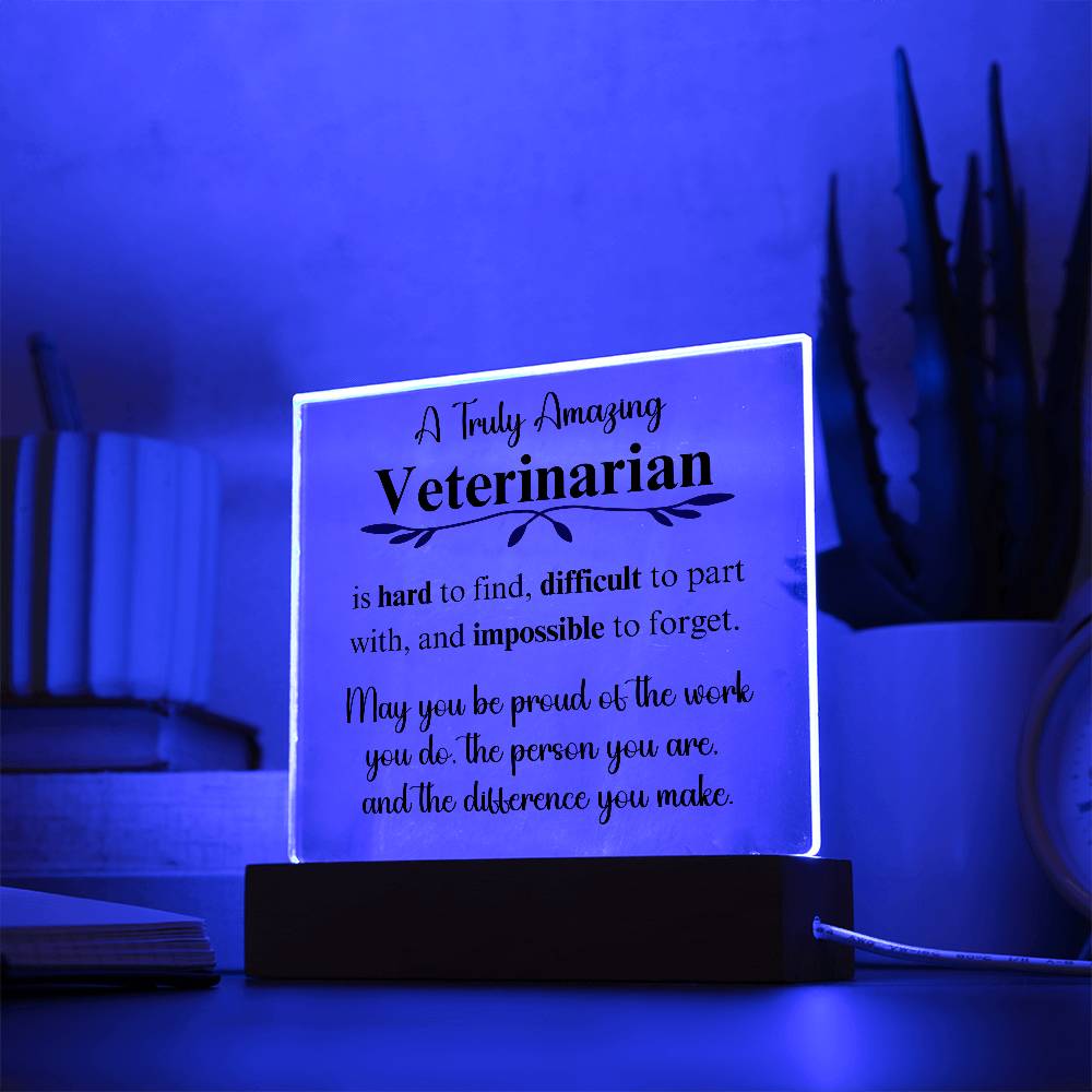 Personalized Veterinarian Gift - Acrylic Square Plaque