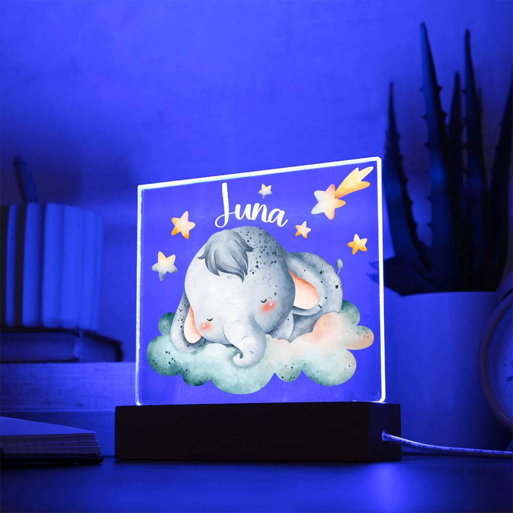 Night Light Personalized With Name - Acrylic Square Plaque