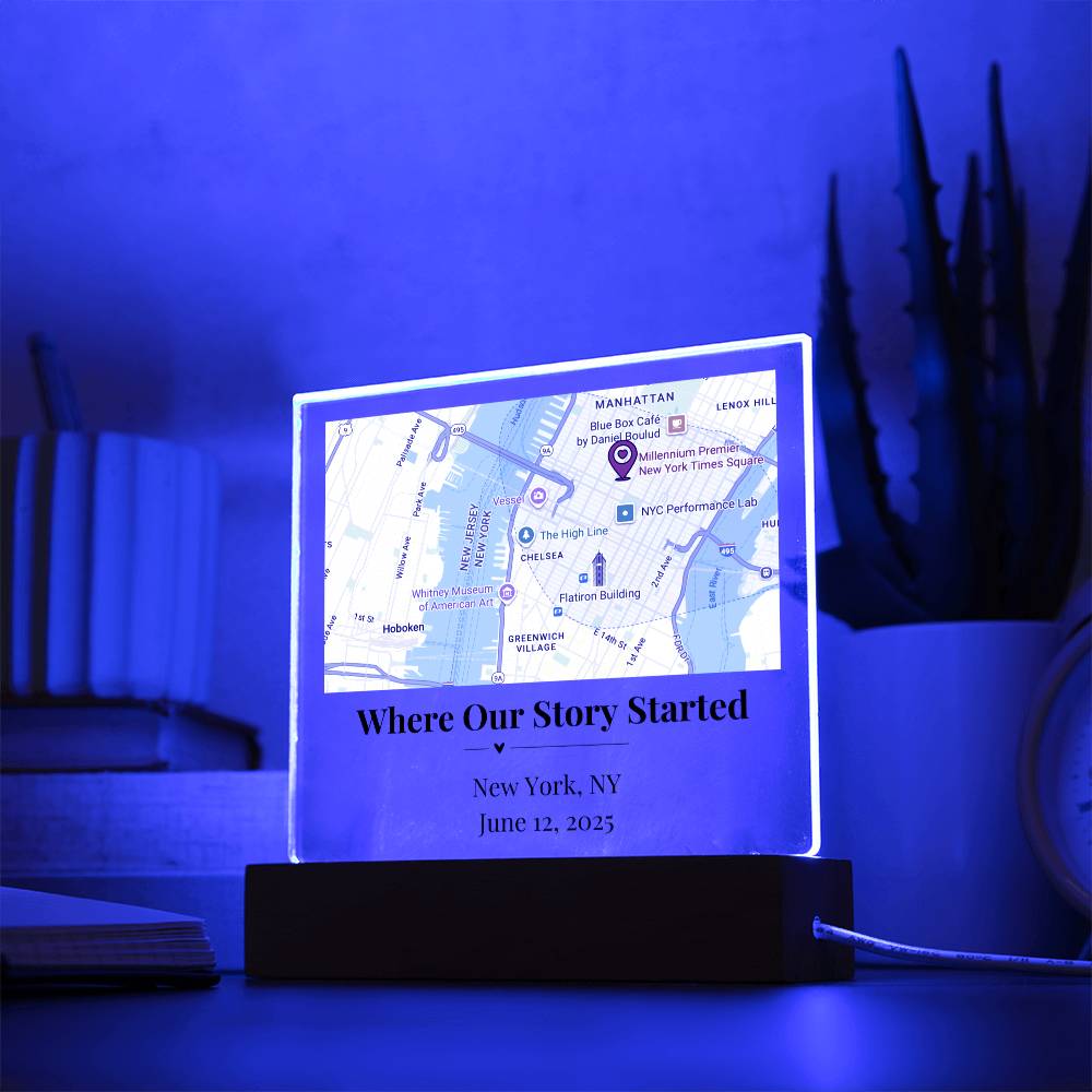 Personalized Where We Met Map Acrylic Plaque New York 1