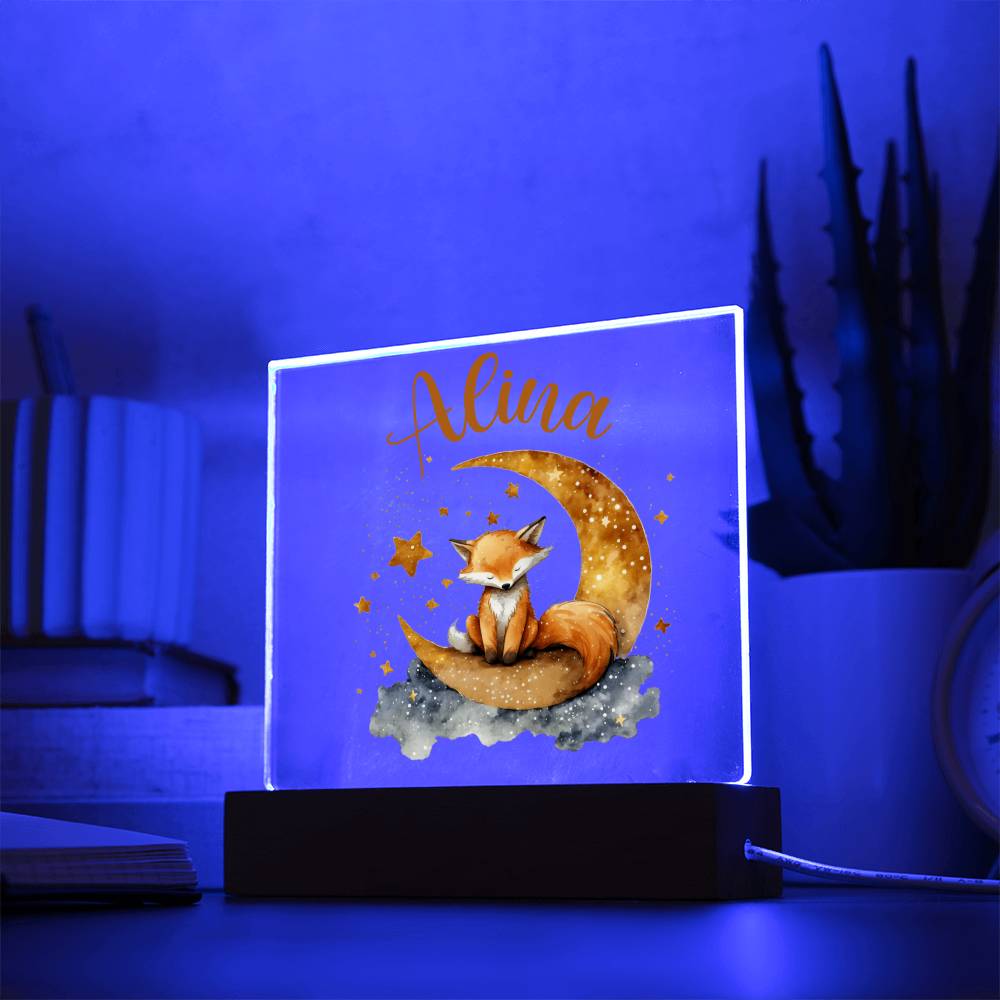 Nachtlicht Personalisiert Mit Namen - Acrylic Square Plaque