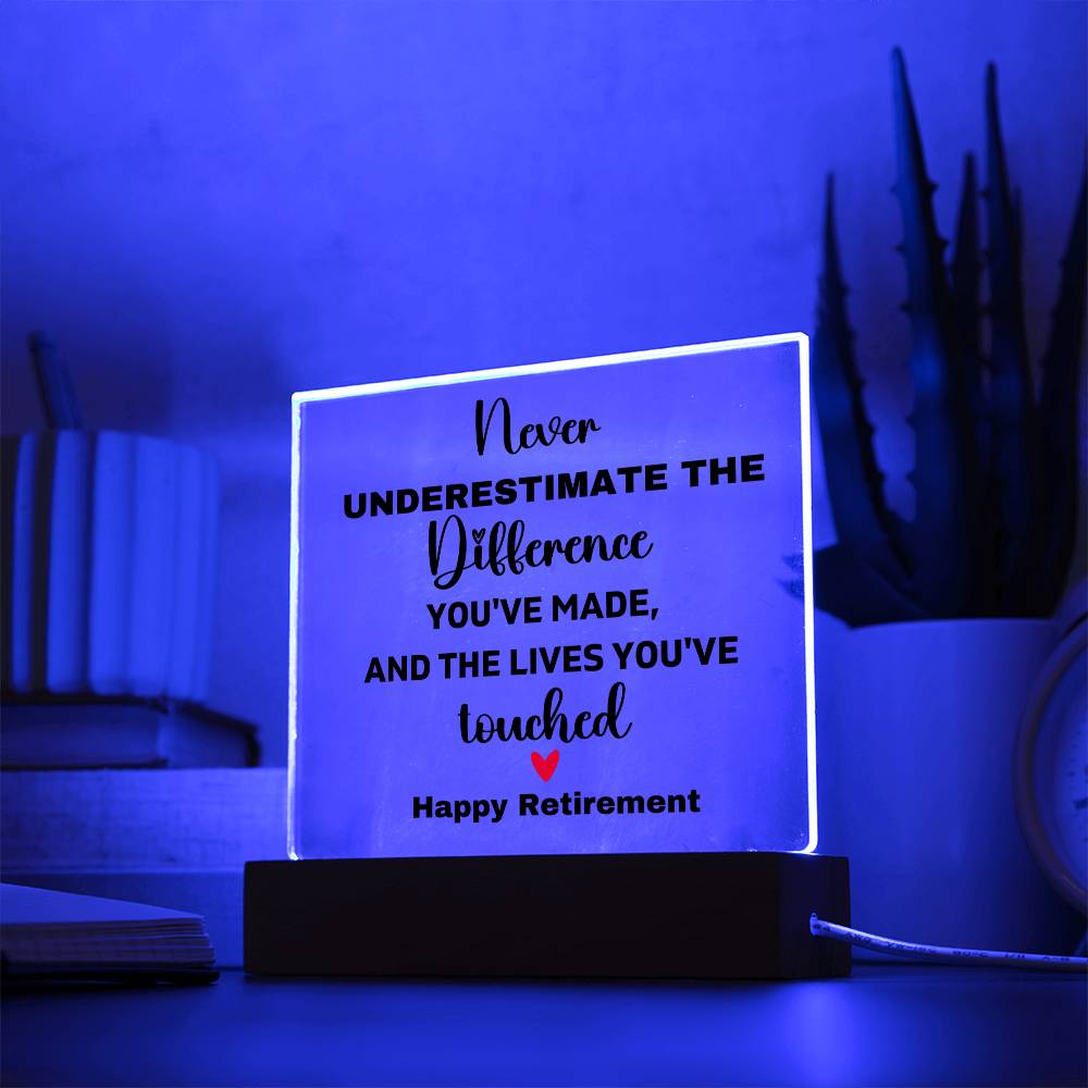Happy Retirement - Acrylic Square Plaque