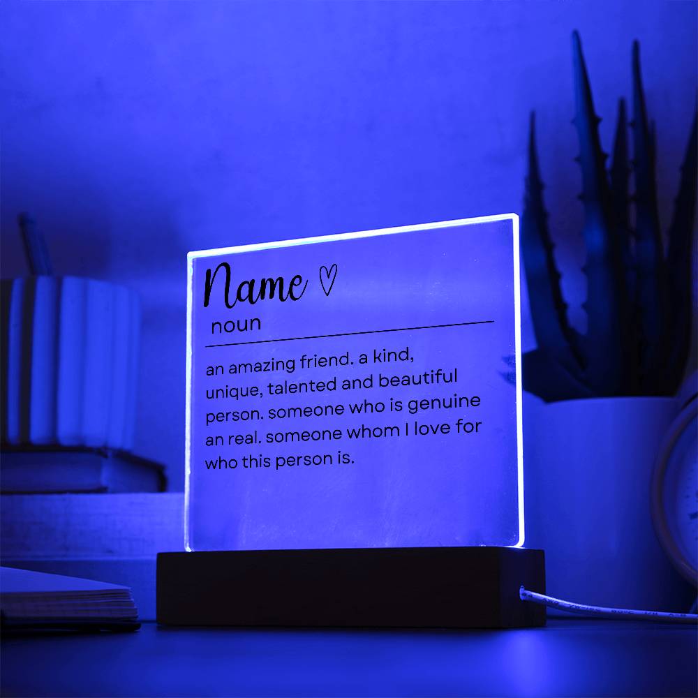 Personalized Friendship Acrylic Plaque 1 - Acrylic Square Plaque