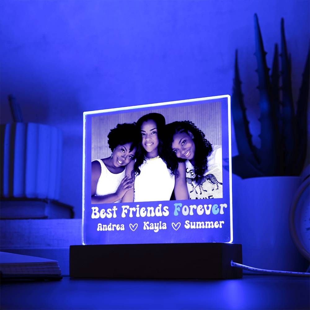 Best Friends Forever 15 - Acrylic Square Plaque (white text)