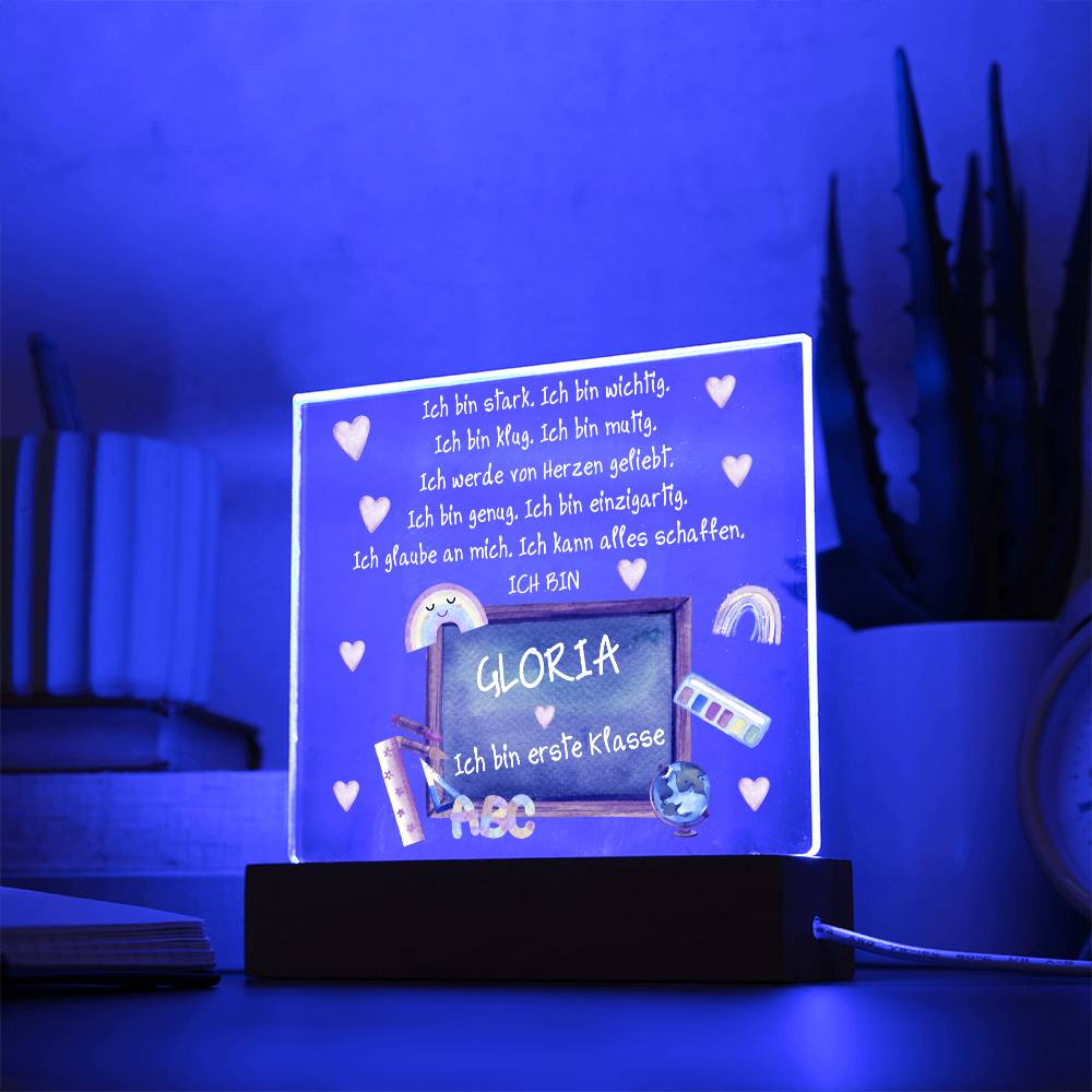 Personalisiertes Geschenk Zum Schulanfang - Acrylic Square Plaque