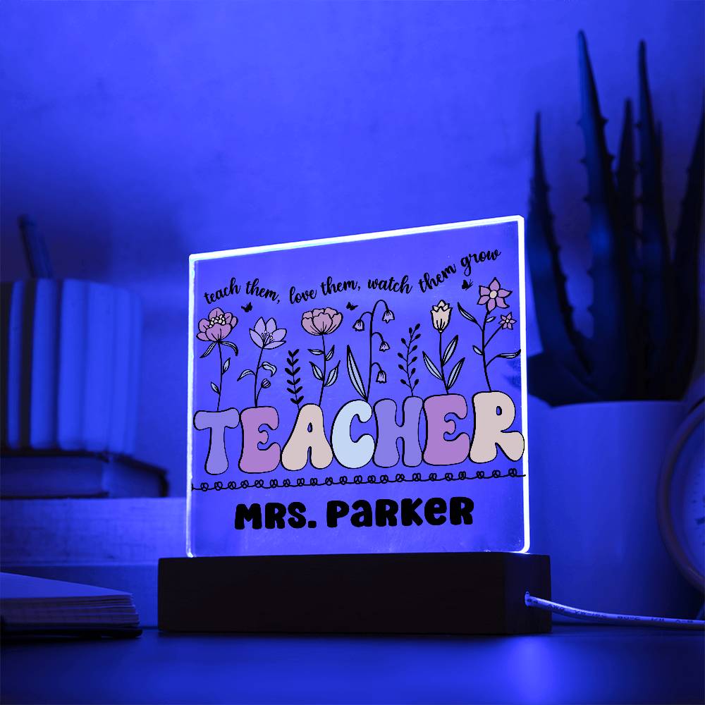 Teacher Square Acrylic Plaque 15