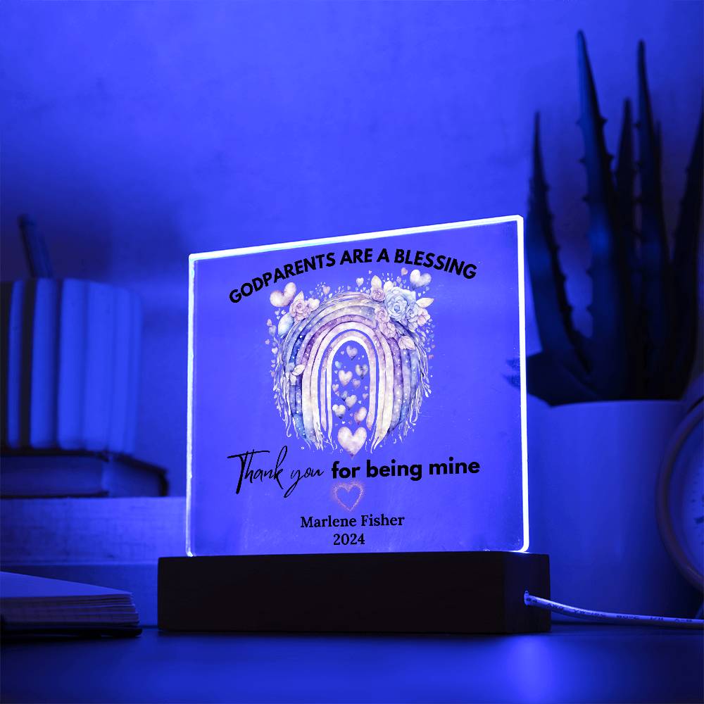 Personalized Godparents Gift 1 - Acrylic Square Plaque