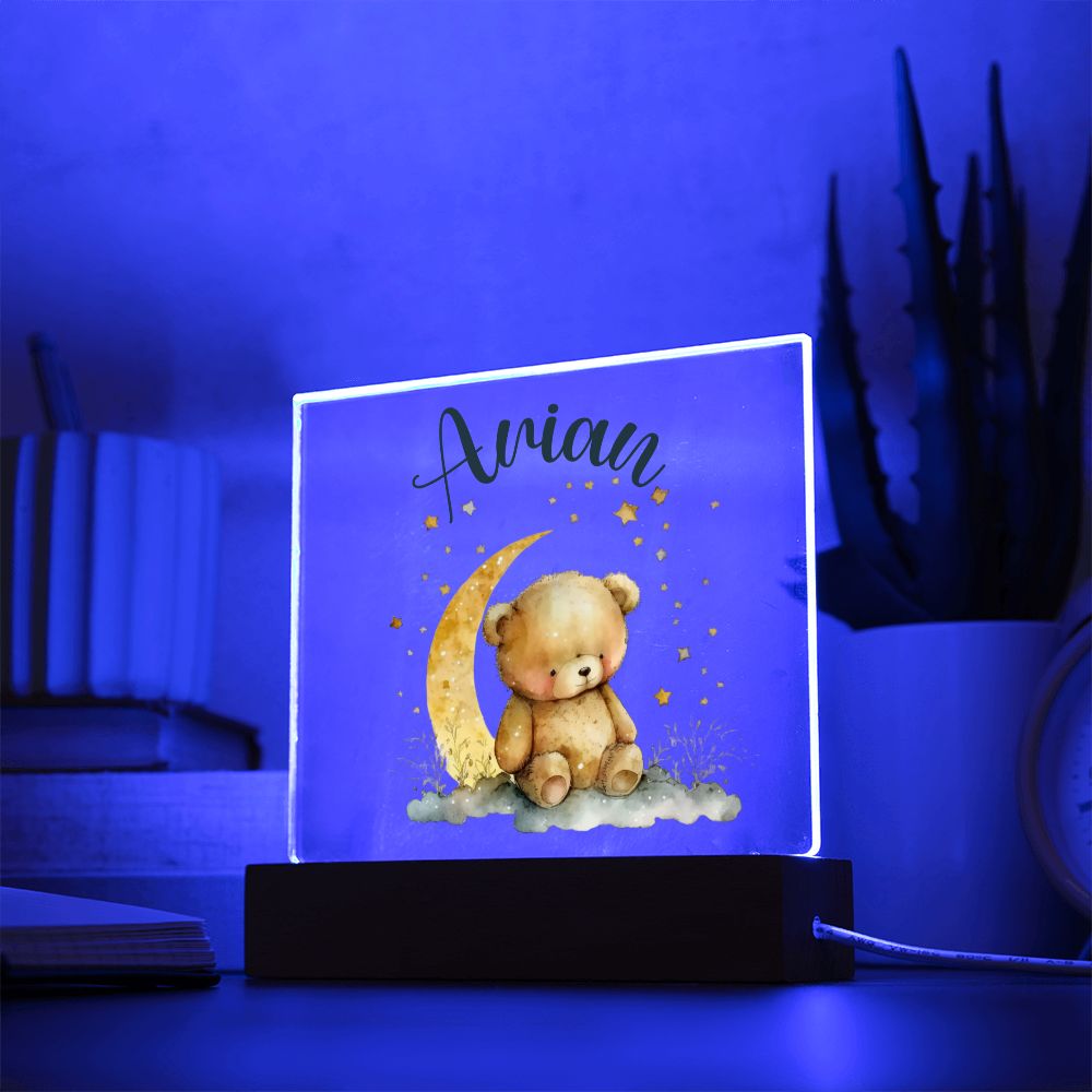 Nachtlicht Personalisiert Mit Namen - Acrylic Square Plaque