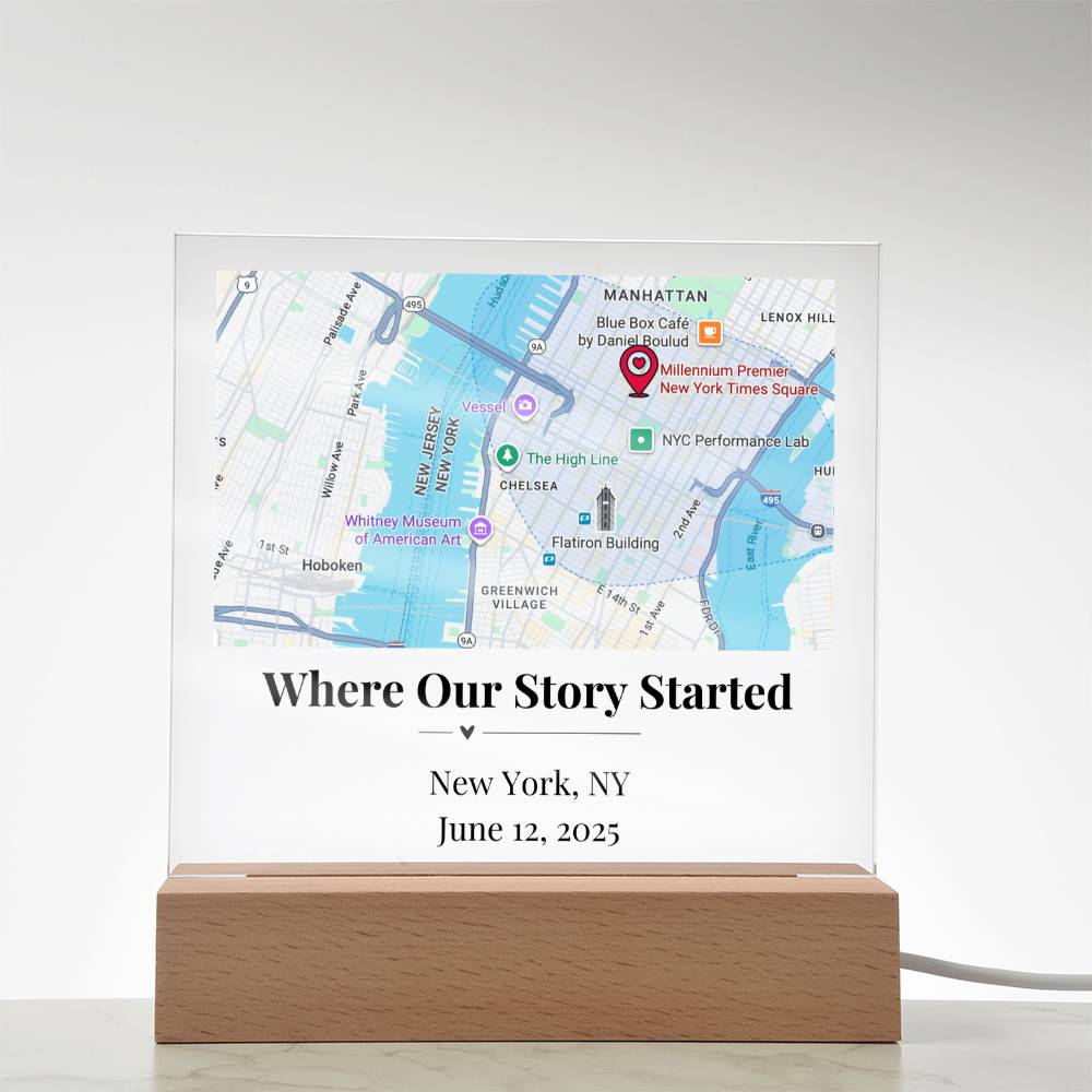 Personalized Where We Met Map Acrylic Plaque New York 1