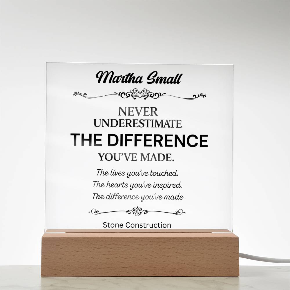 Personalized Difference Maker Plaque 1