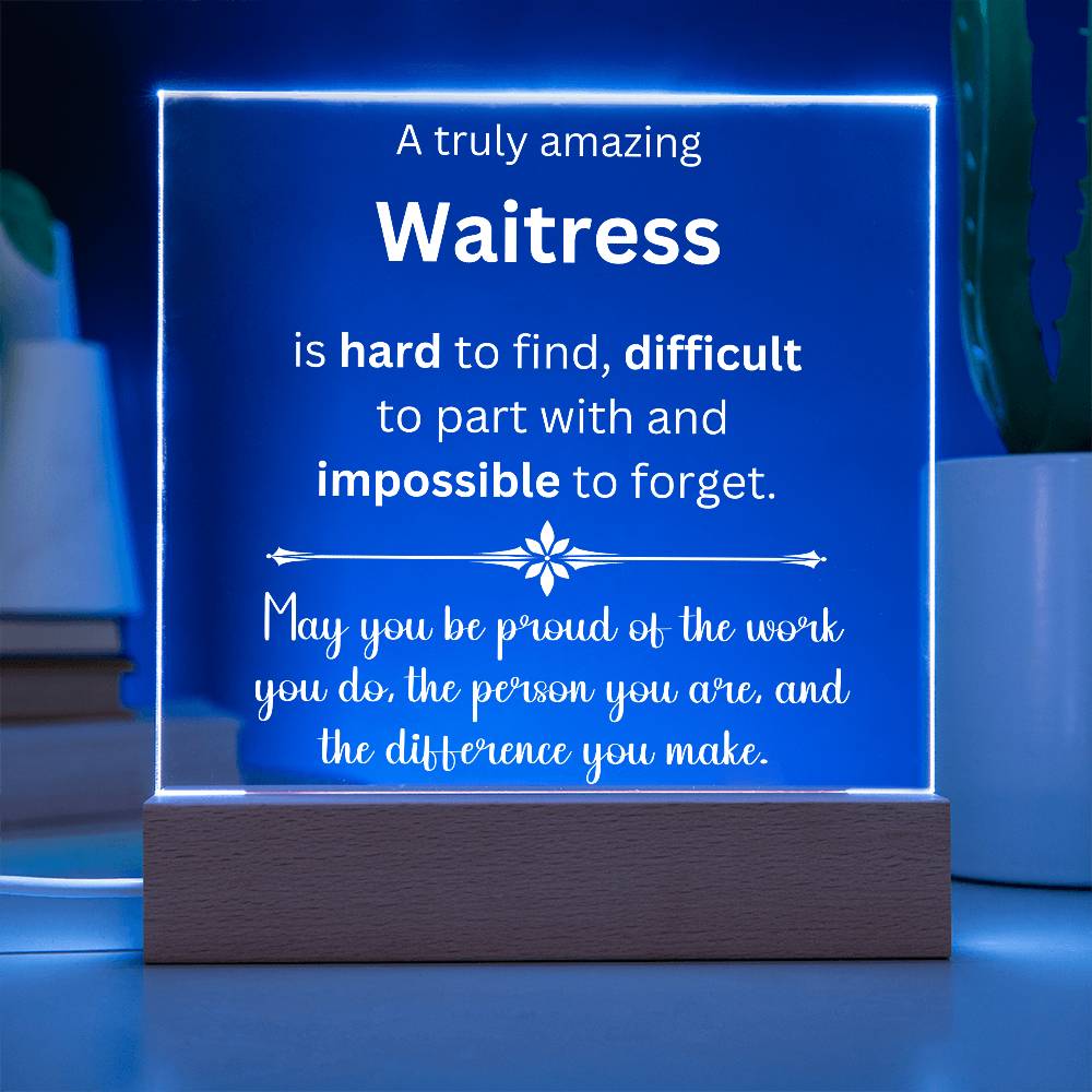 Waitress Thank You Gift - Acrylic Square Plaque
