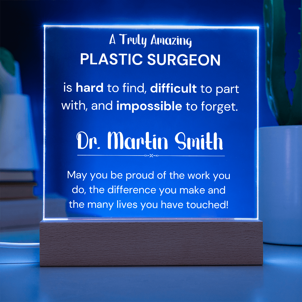 Gift For Plastic Surgeon Personalized Acrylic Plaque