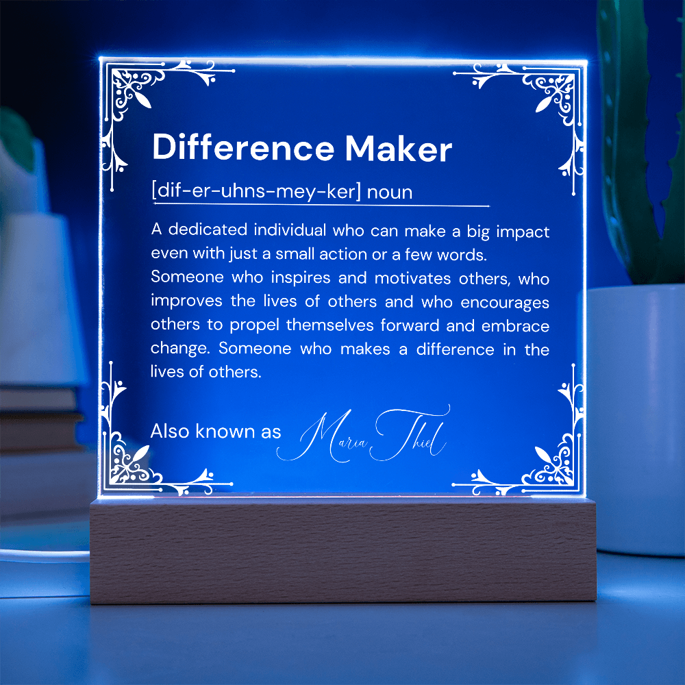 Personalized Difference Maker Definition Plaque