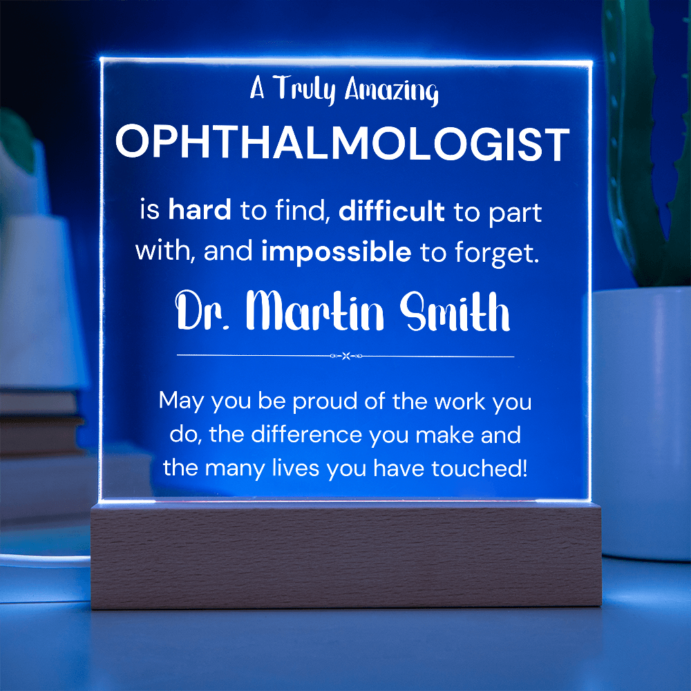 Gift For Ophthalmologist Personalized Acrylic Plaque