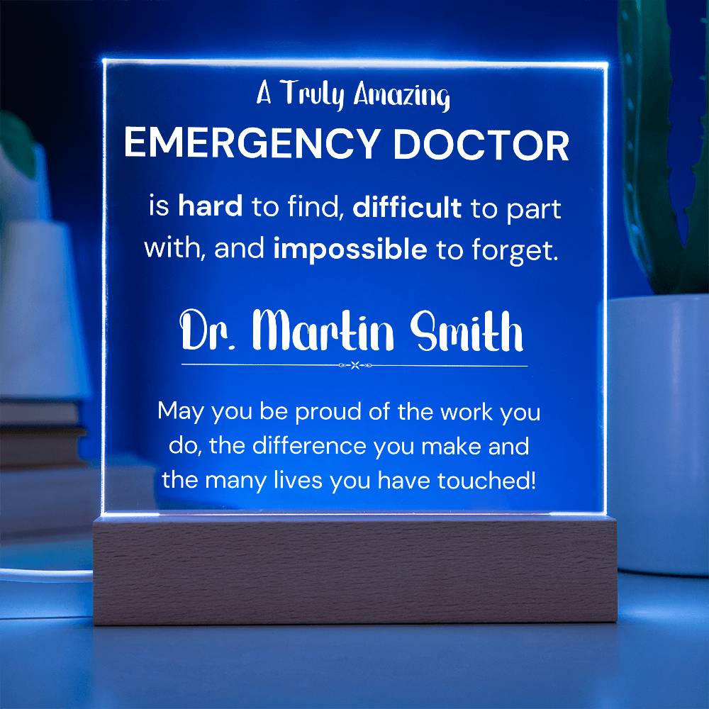 Gift For Emergency Doctor Personalized Acrylic Plaque