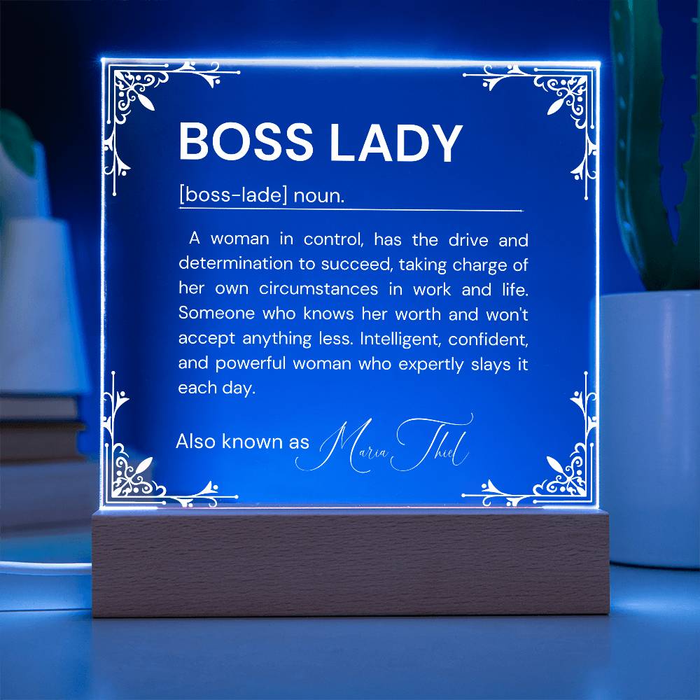 Personalized Boss Lady Definition Acrylic Plaque