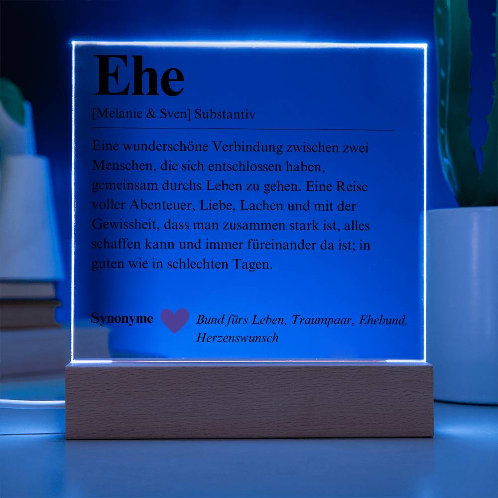 Definition Ehe Poster Acryl Platte 1