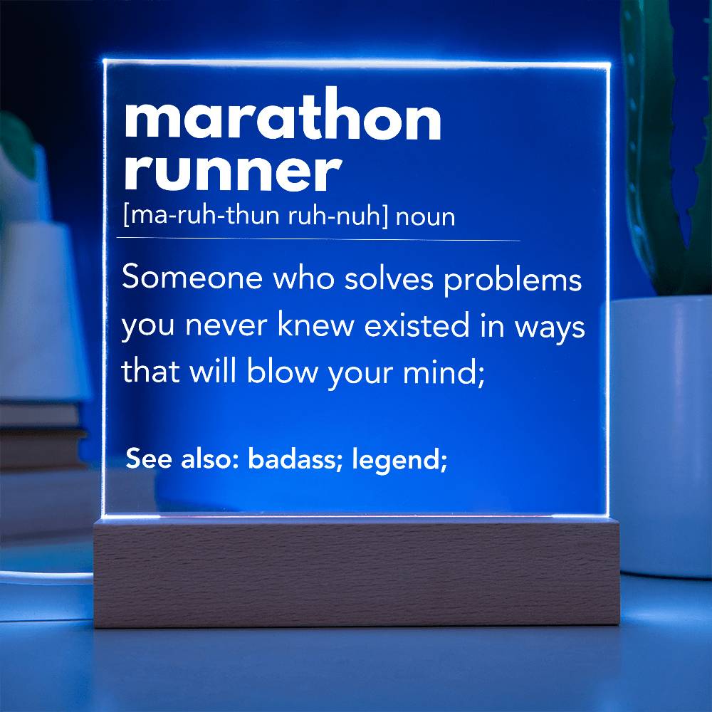 Marathon Runner Personalized Gift Acrylic Plaque 1