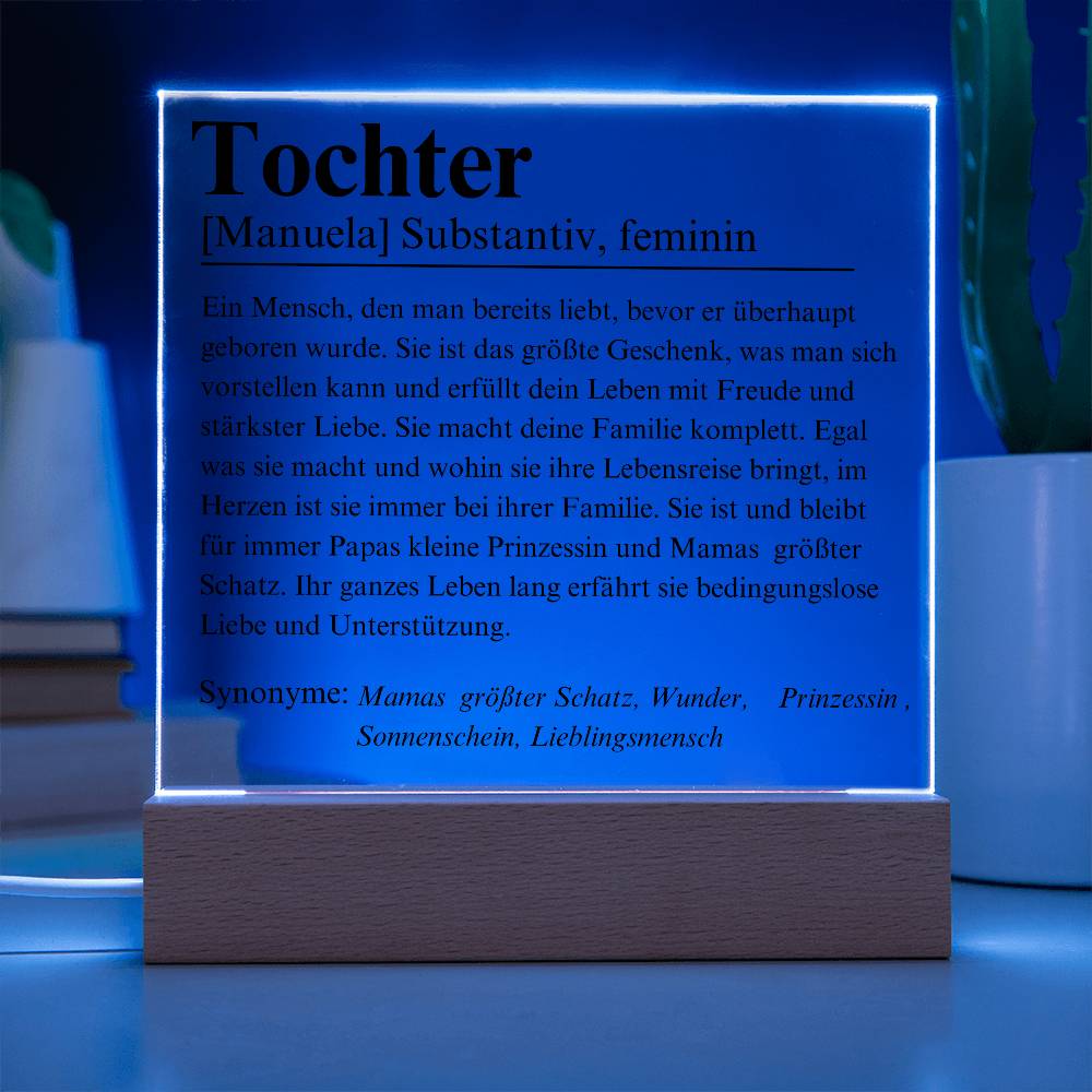 Tochter Definition Acryl Platte Poster