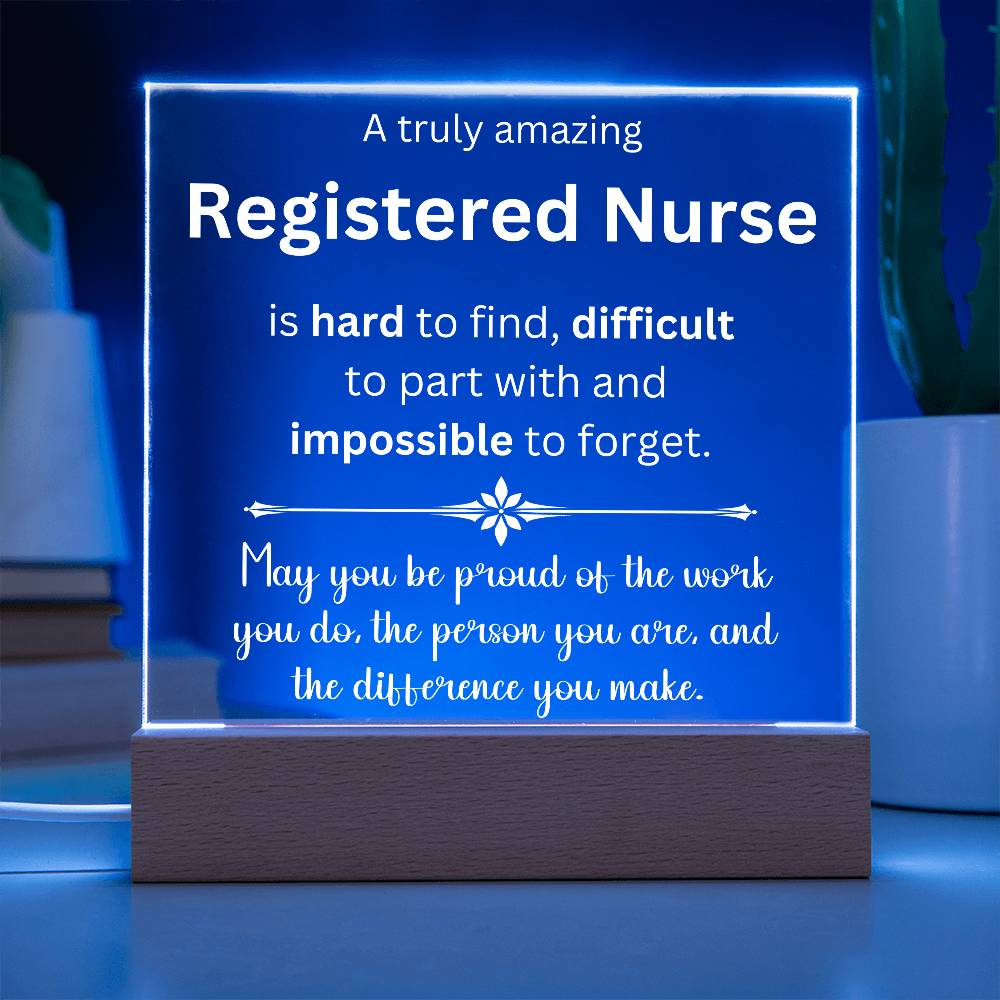 Registered Nurse Thank You Gift - Acrylic Square Plaque